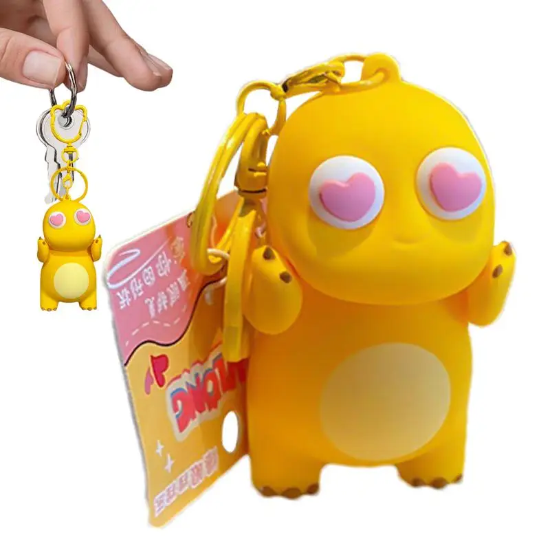 Pop Out Eyes Squeeze Toys Stress Relief Toys In Cartoon Dragon Shape Squishies Toys Keychains Squeezy Animals For Keys School