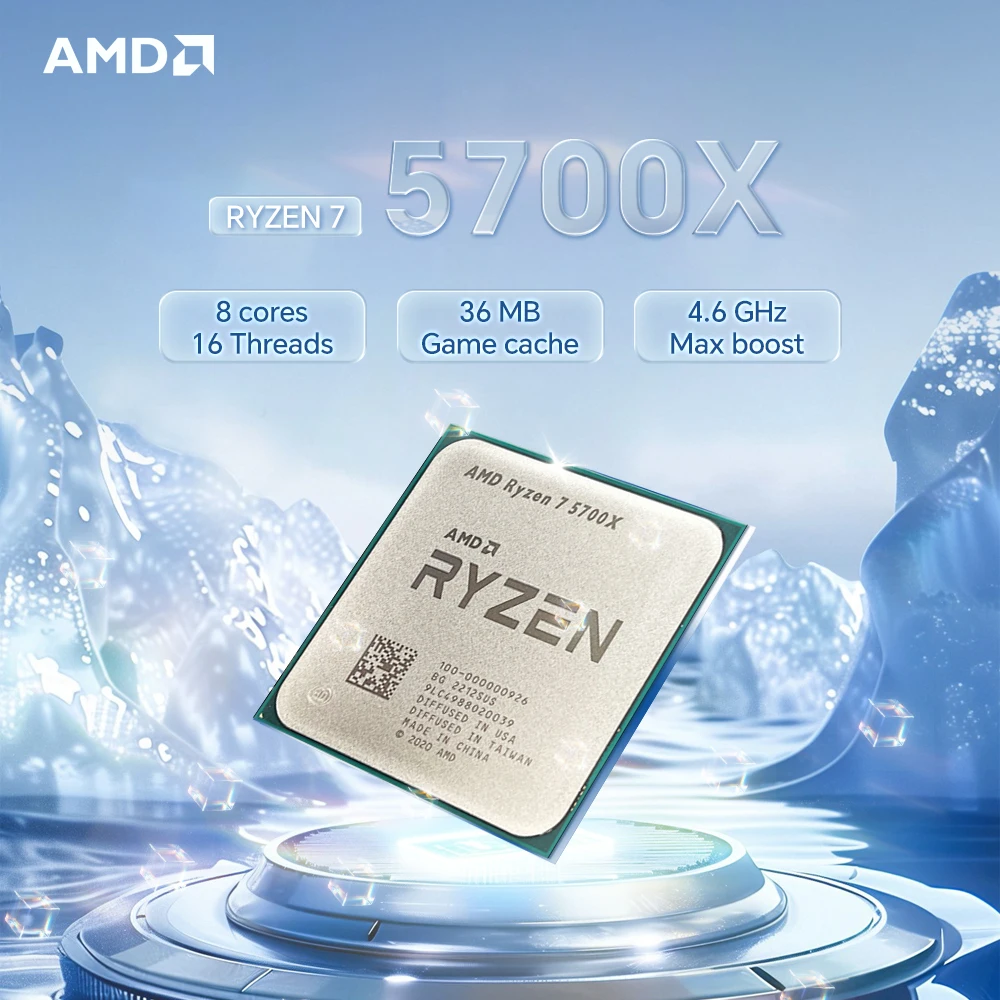 معالج AMD Ryzen 7 5700x 8-Core CPU16-Thread 4.6 جيجا هرتز AMD R7 5700X 7NM L3=32M 100-000000926 مقبس AM4 DDR4 ولكن لا بدون مروحة