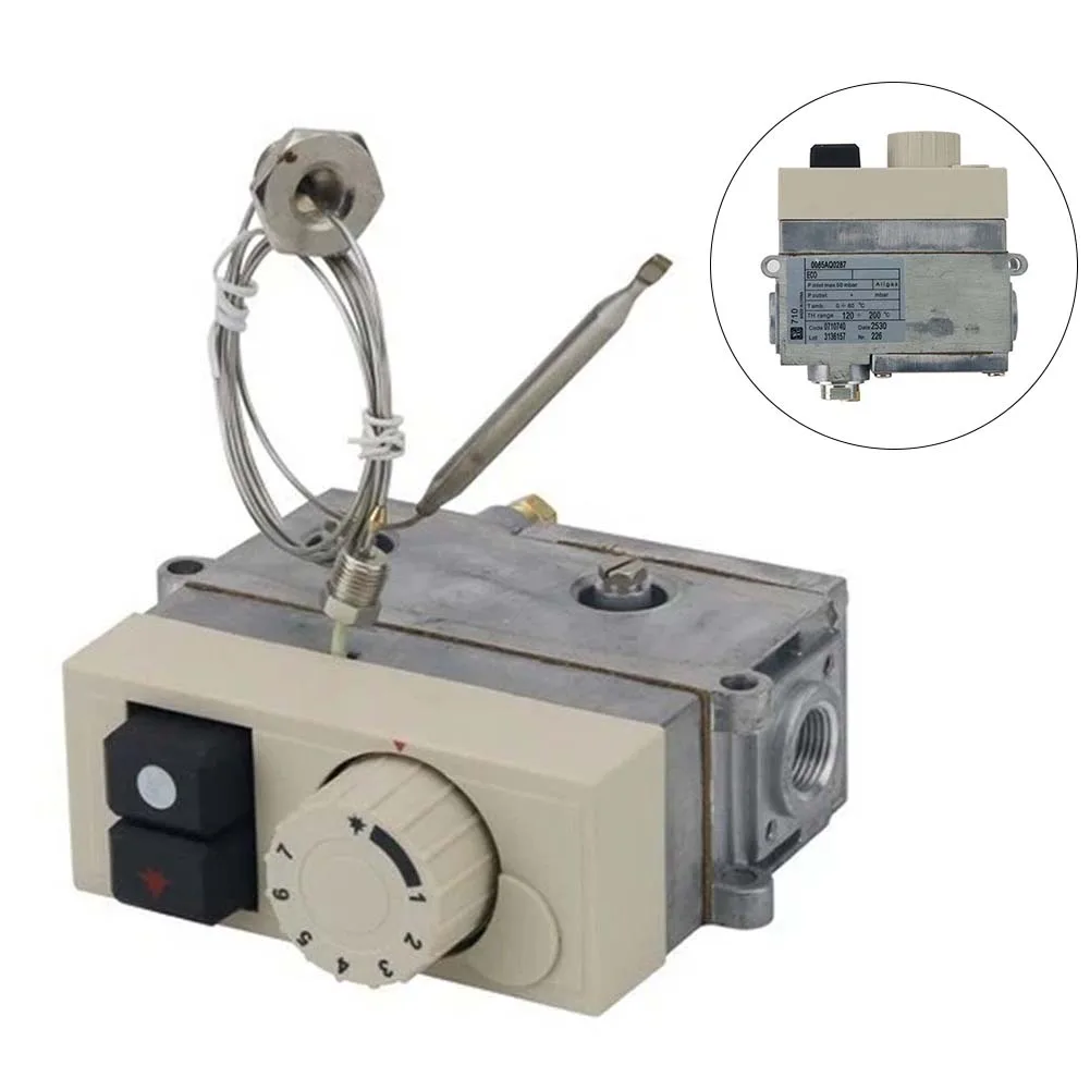 Thermostatic Gas Control Valve 0085AQ0287 for Steamers Ovens Fryers 120-200C 3-18mbar Outlet Pressure M4X7 Mounting
