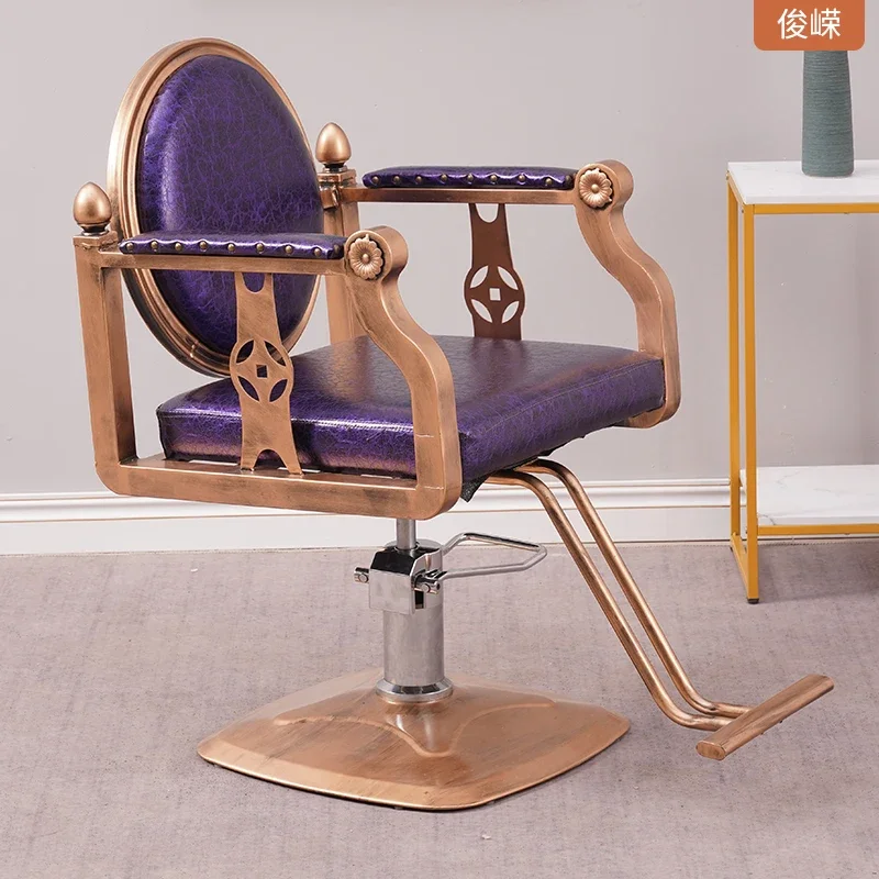 Nordic Vintage Unique Footrest Barber Chairs Comfortable Salon Chairs Premium Aesthetic Silla De Corte De Pelo Salon Furniture