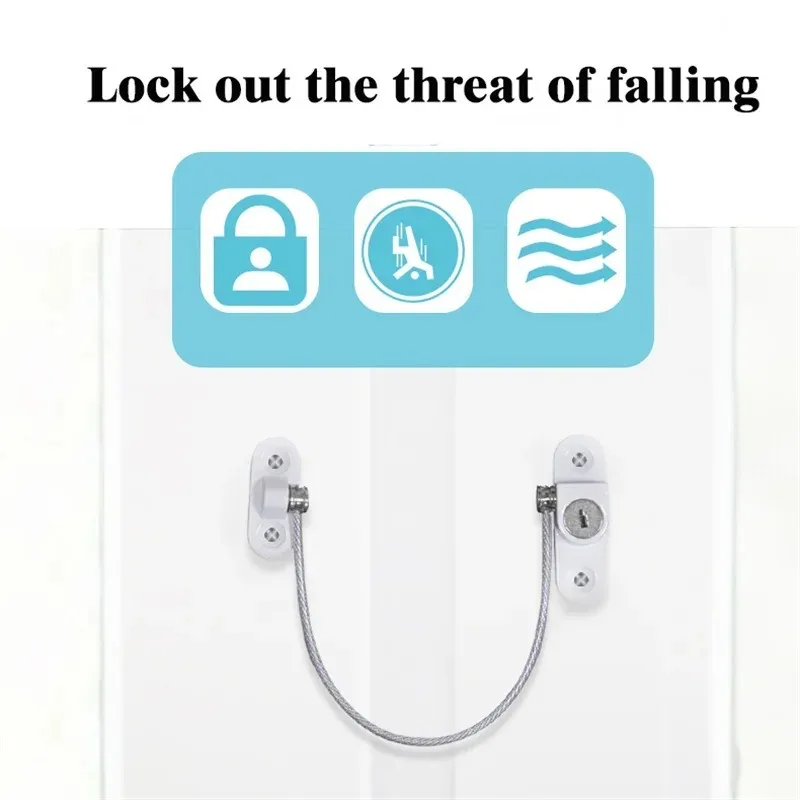 Stainless Steel Window Lock Children's Safety Lock High-rise Falling Protection Push-pull Stopper Anti-theft Window Lock