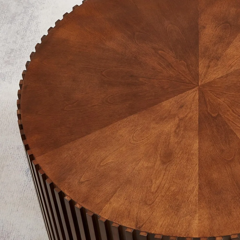 Набор круглых деревянных журнальных столиков из 2 шт., боковой столик ручной работы для гостиной, современный круглый деревянный кофейный столик