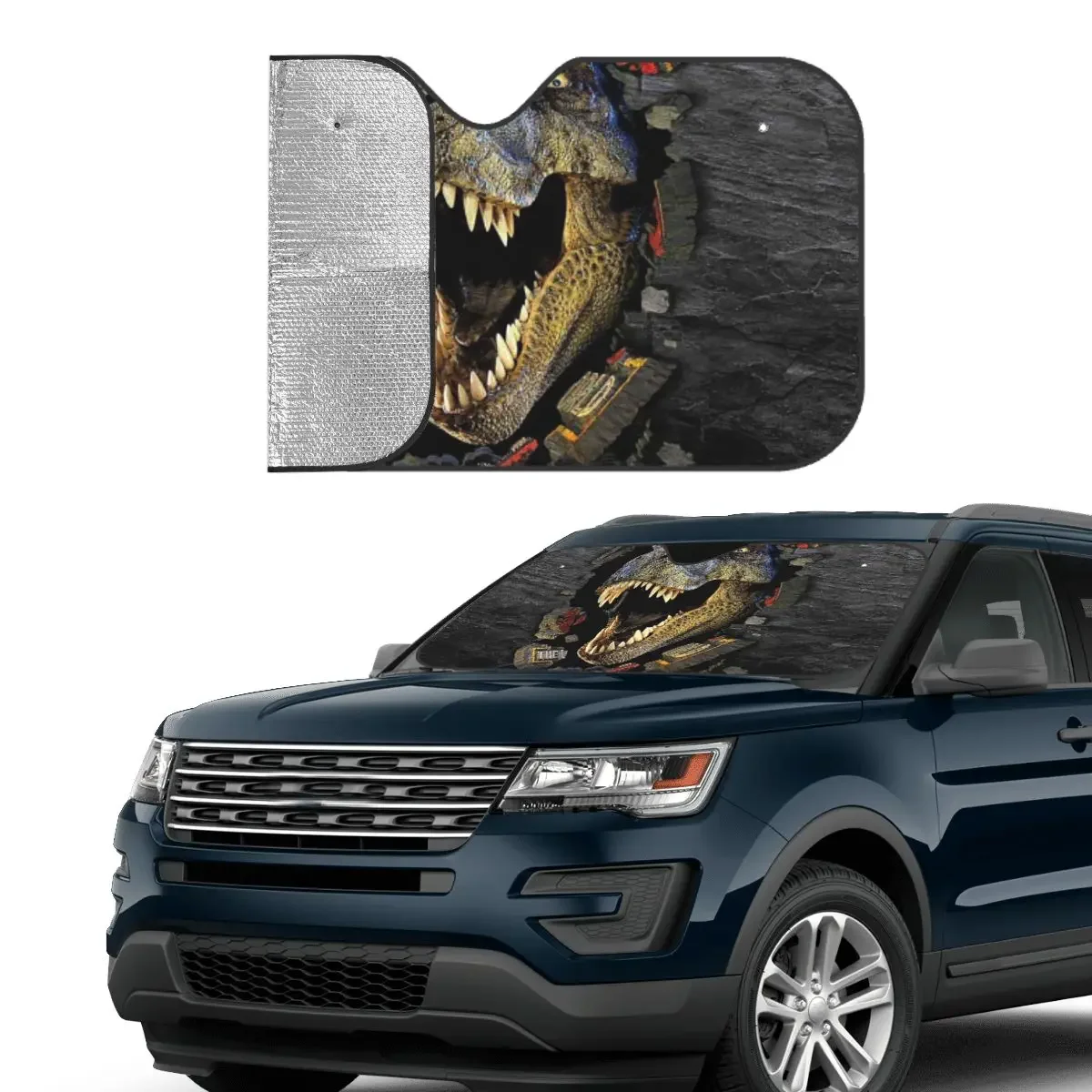 Giant Dinsaur Jurassic Park Universal Windshield Sunshade 76x140cm Foils Sun Visor Car-covers