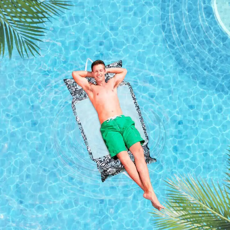 Pool Float Chair Swimming Pool Floating Lounger Hammock Foldable Water Hammock Float With Color Pattern River Floating Lounger