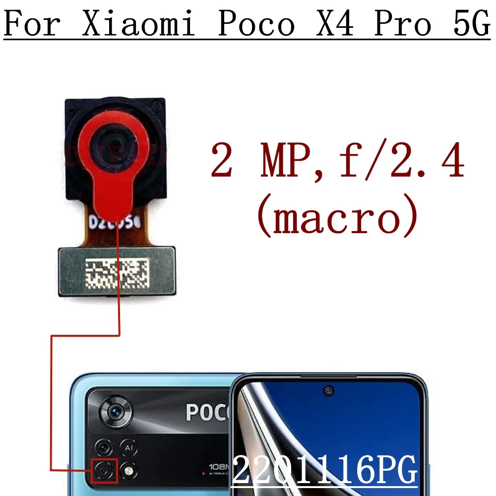 Rear Front Camera For Xiaomi Poco X4 Pro X4pro 5G Back Selfie Frontal Backside Camera Module Flex Repair Spare Parts