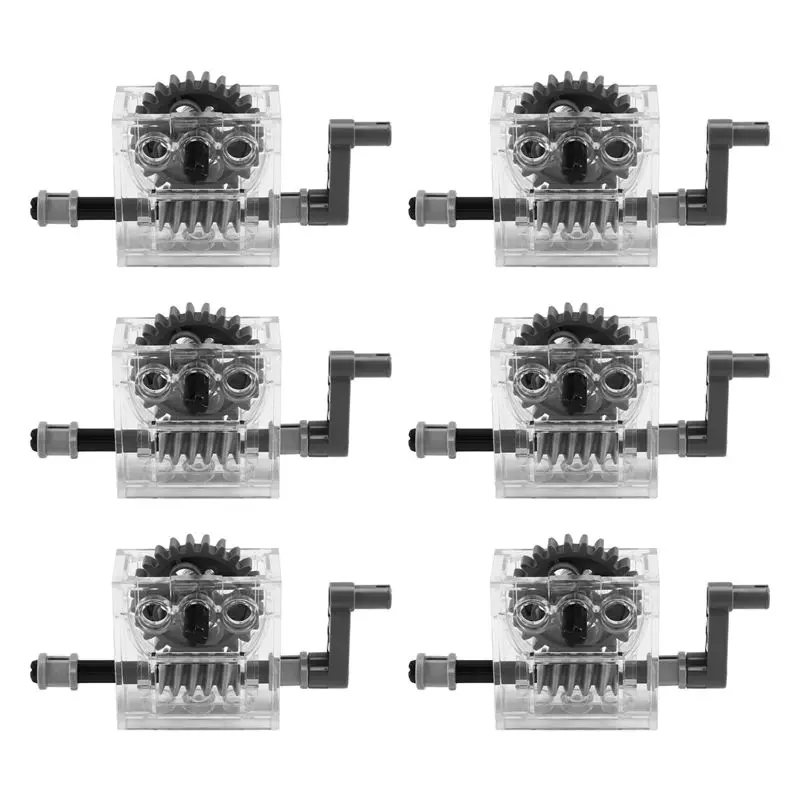 A42T-Compatible avec Lego Technic, réducteur de moteur à engrenages à vis sans fin, Kits d'assemblage de boîte de vitesses trans-transparente, 6 jeux Technic Trans-Clear