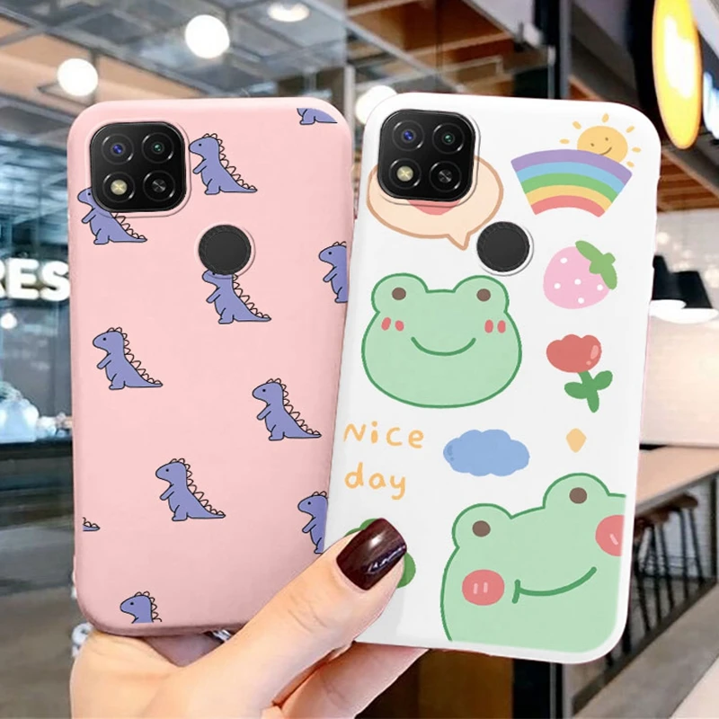 Frosch Dinosaurier Blume Liebe Marmor Handy hüllen für Xiaomi Redmi 9 9a 9c 9t 10a Silikon stoß festen Schutz gedruckt Fundas Abdeckung