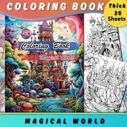 1pc,Adult Coloring Book,Teenagers Coloring Book,25 Different Patterns,100gsm Thick Paper,Stress Relief,Birthday Gift