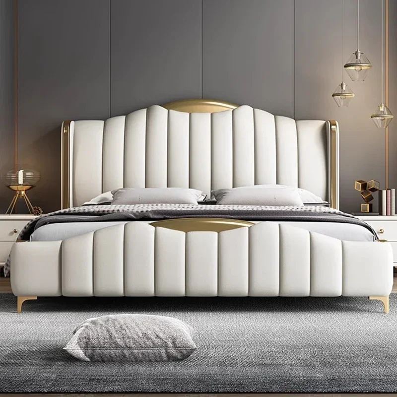 

Full Size Frame Bed Double European Luxury Design Large Leather Double Bed Frames Sleeping Muebles Para Dormitorio Furniture