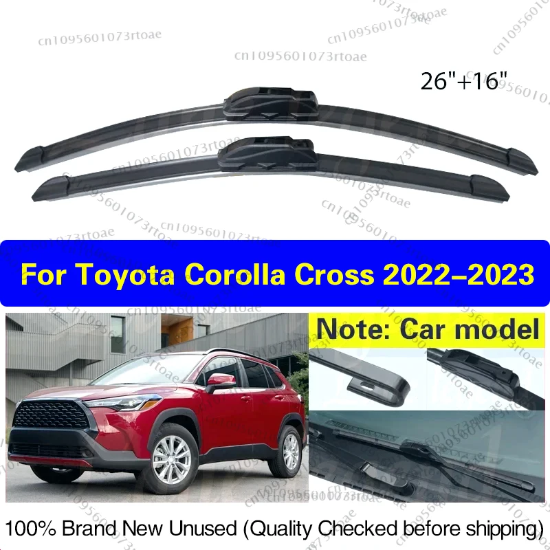 

For Toyota Corolla Cross 2022 - 2023 Car Wiper Blade Front Window Windshield Windscreen Wiper Car Accessories U Hook Arm 26"+16"
