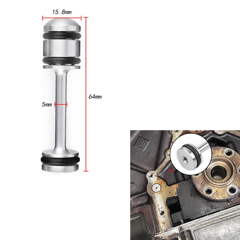 Silver ​Aluminum Oil Diverter Barbell For GM Gen III & IV Engines LS1 LS3 LS2 LS6 L92 L99 L33 LQ4 LQ9 4.8L 5.3L 5.7L 6.0L 6.2L