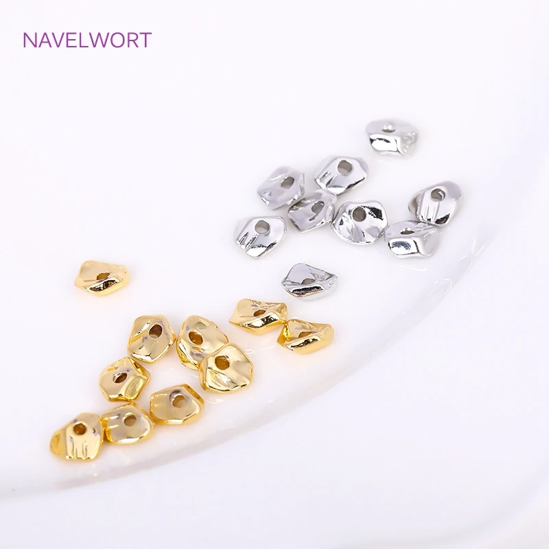Messing 18 Karat vergoldete unregelmäßige Perlen für die Schmuck herstellung, Separatoren für Perlen, Abstands perlen, DIY hand gefertigtes Handwerk Großhandel – Detail 18