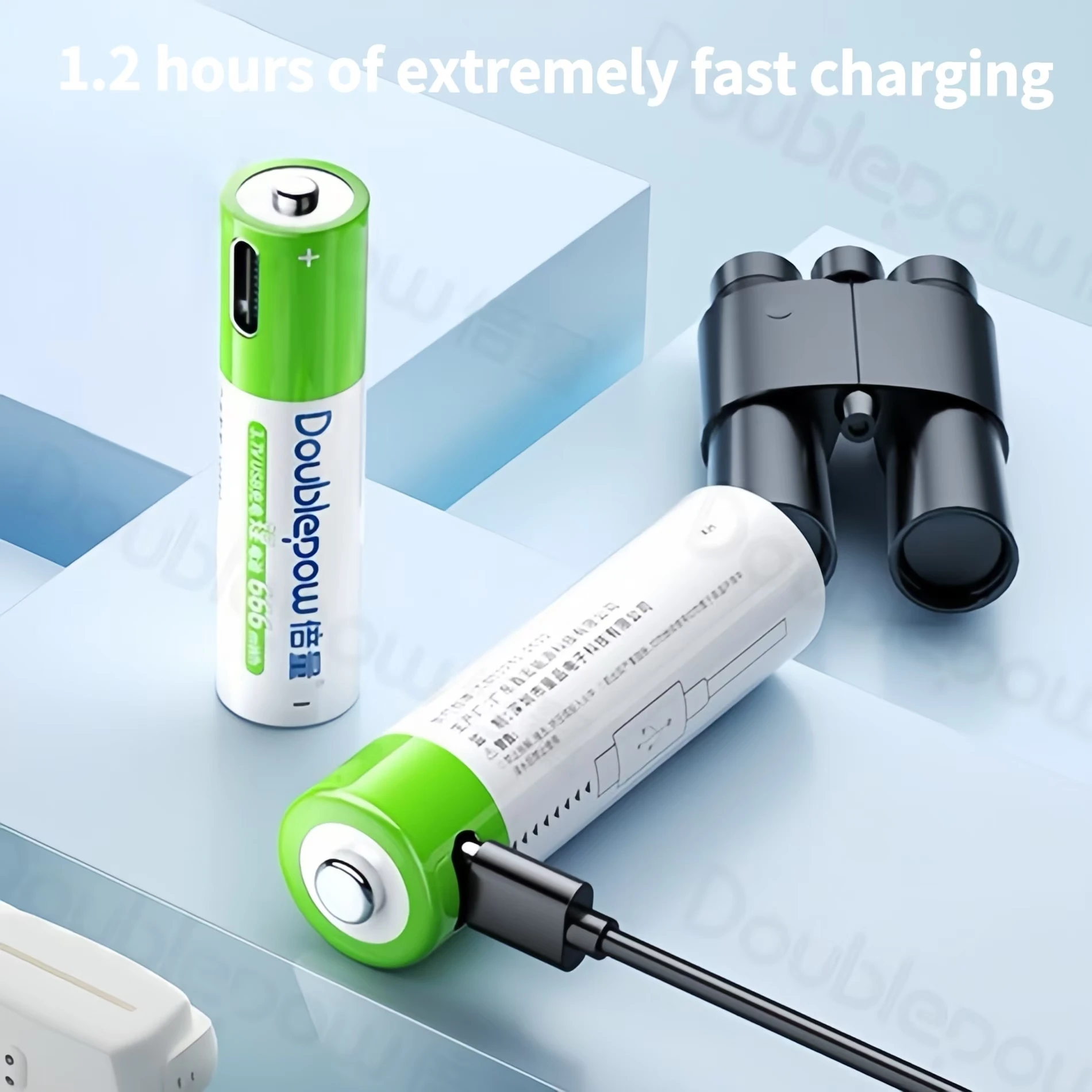 4PCS 3.7V 10440 rechargeable lithium battery AAA 666mWh lithium-ion battery with TYPE-C cable fast charging