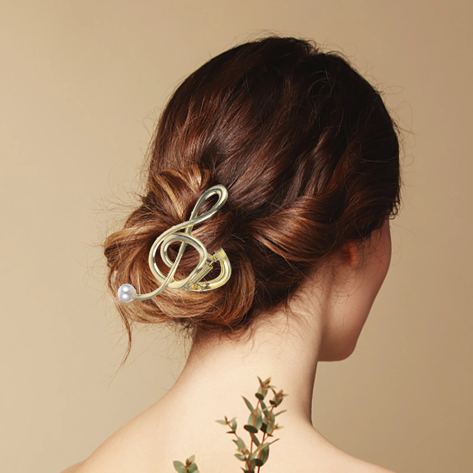 

Music Note Metal Claw Clips Women Large Hair Accessories Gold Styling Jaw Hairpins Festival Concert Headpiece