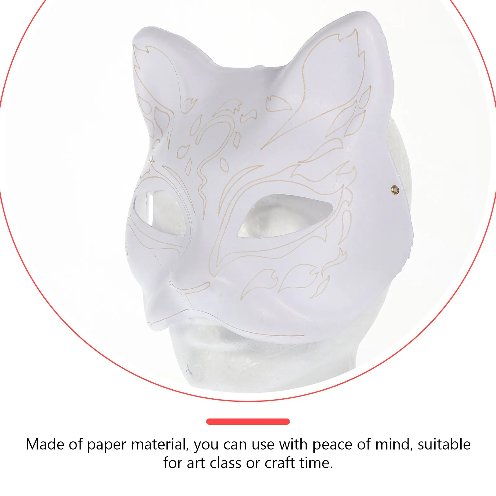 Blank Cat Face DIY Paper Mask Unpainted Safe for Halloween Masquerade Party Painting Craft Mask Craft Blanks Masquerade Supplies