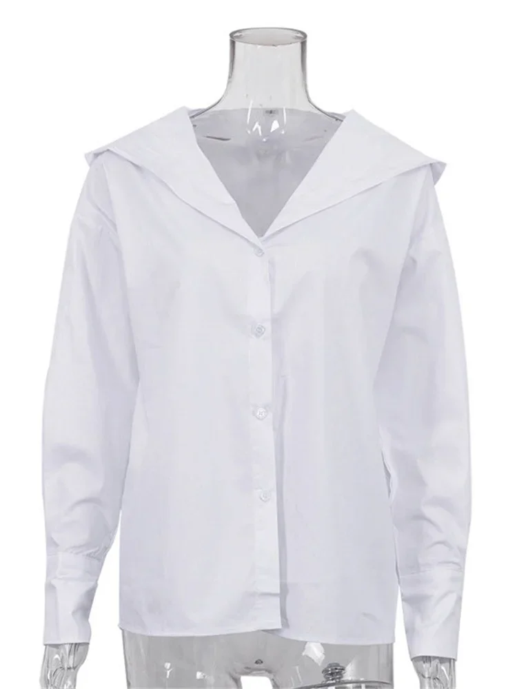 2025 New Fashion Commute Hoodie Shirts For Women Cardigan Long Sleeve Patchwork Elegant Inner Streetwear Female White Shirts Top