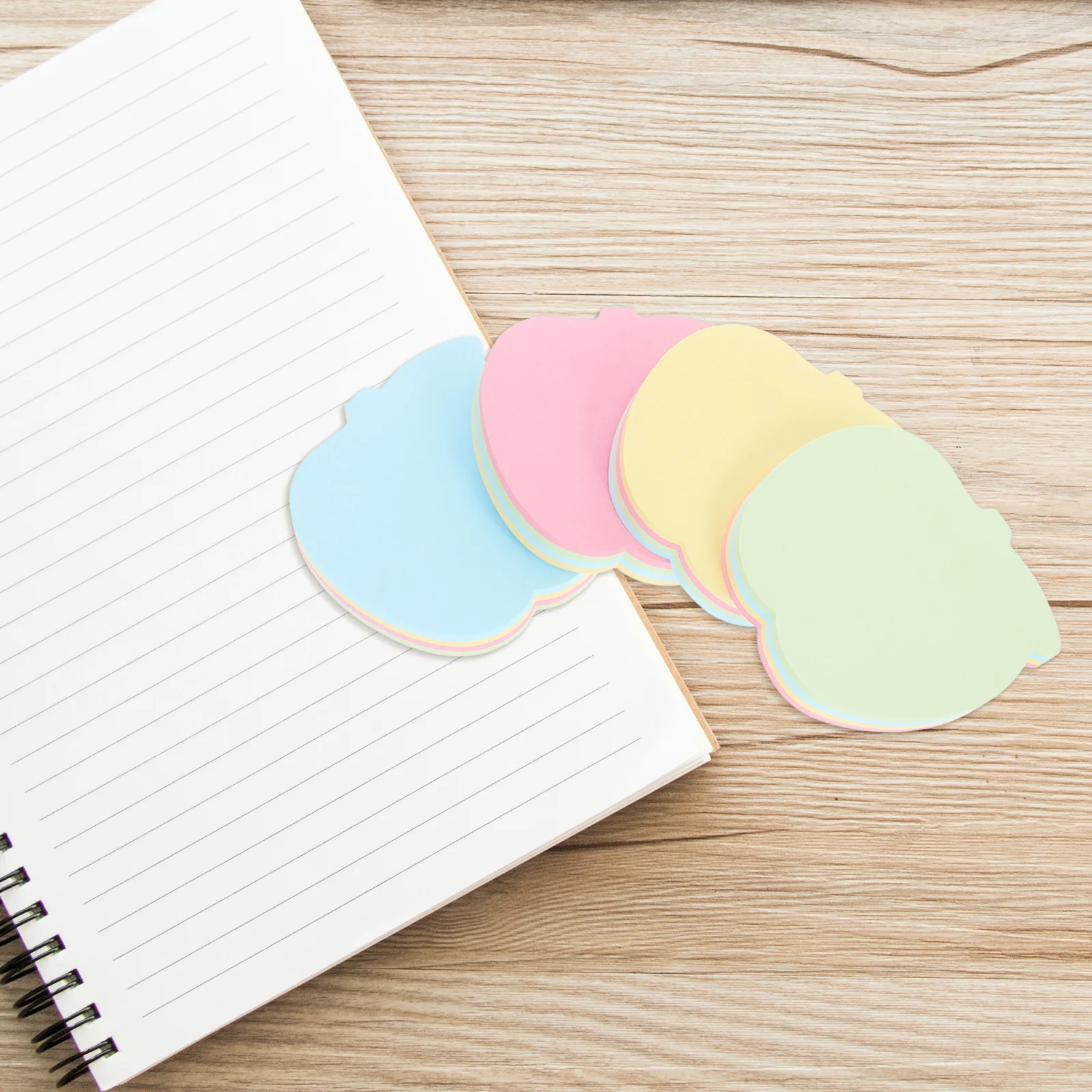 

1000pcs Portable Colorful Apple Shape Reusable Memo Pads For Office Home School Self-Adhesive Reminder Sheets Blank