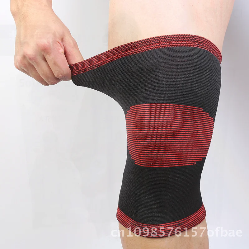 나일론 자카드 스포츠 무릎 보호대 탄력성 충격 방지 통기성 축구 농구 암벽 등반용 유니버설 원 사이즈