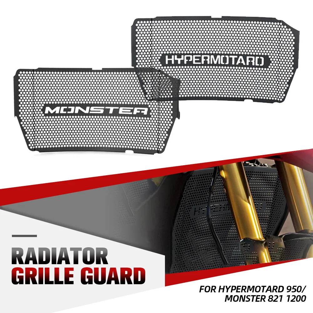 

For Ducati Hypermotard 950 / S / SP / RVE 2019-2022-2023-2024 Monster 821 1200 Motorcycle Radiator Guard Grille Cover Protection