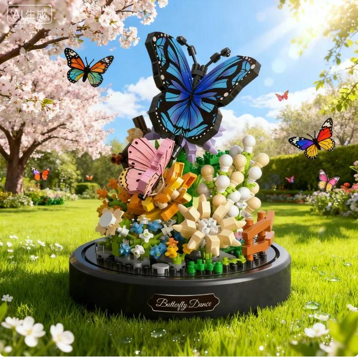 

Цветы из строительных блоков, букеты из вечных цветов, детские сборные игрушки из мелких деталей, летающие цветы-бабочки, секретные послания