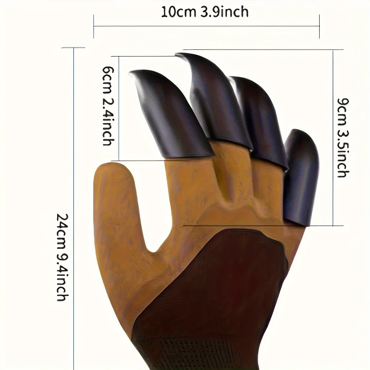 1 pair -garden digging gloves with claws - digging, planting, weeding, sowing, effortlessly protecting fingers and nails