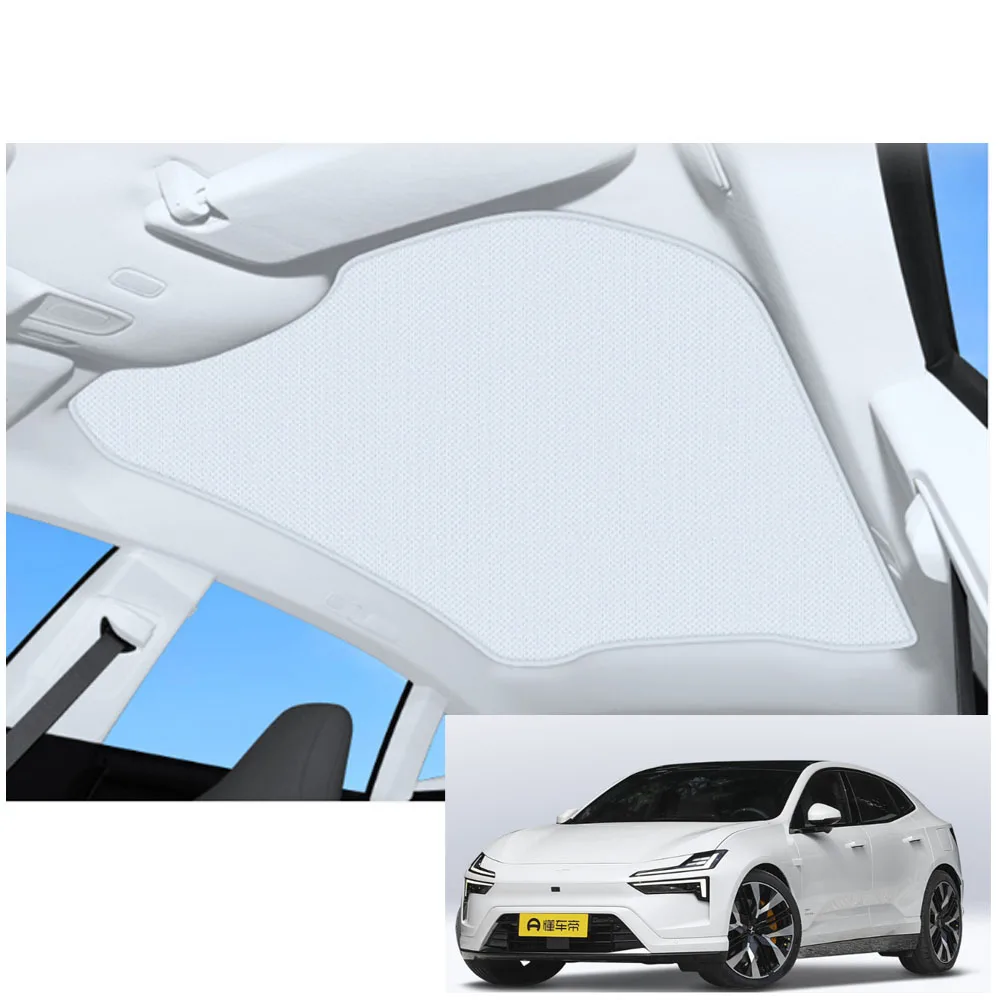 For Polestar 4 Car Ice Cloth Buckle Sun Shades Glass Roof Sunshade Heat Insulation Sunroof Skylight UV Protect