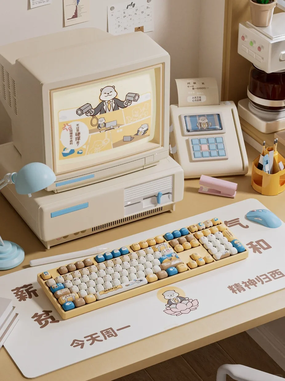 Akko Otter Hustle Mog Profile Keycap Set 138 Keys Theme Pbt Dye-Sublimation Keycap For Ansi Layout