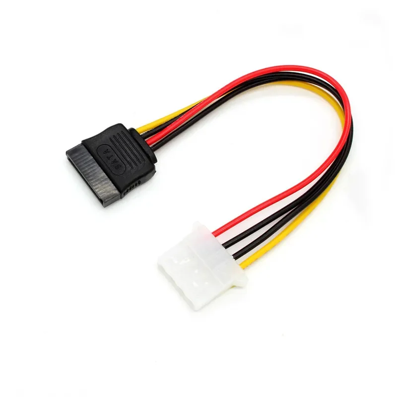 IDE 4Pin Molex Female to SATA 15Pin Female Extension Hard Disk Power Supply Cable Connector Cable 18AWG 0.2m 0.4m
