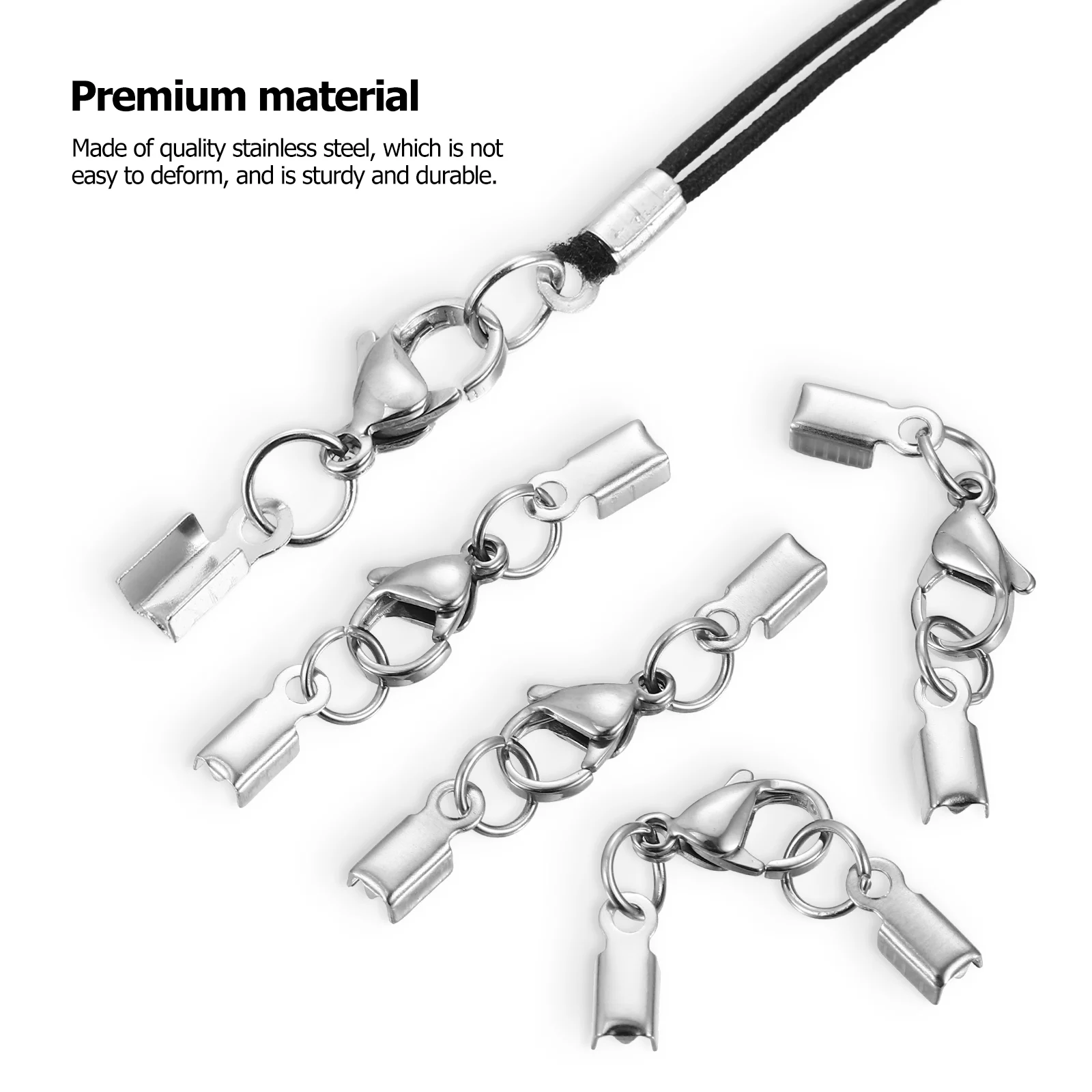 

40 Pcs Lobster Claw Buckle Necklace Bracelet Clips Stainless Steel Closures Metal Clasps Shortener Jewellery Making Craft