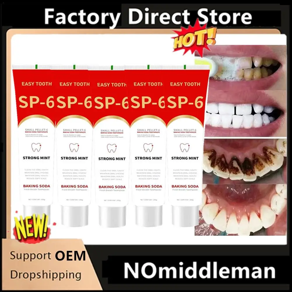 

5Pcs SP-6 Probiotic Whitening Stain Removal Toothpaste Freshens Breath Improves Yellow Teeth Probiotic Toothpaste Fresh Care