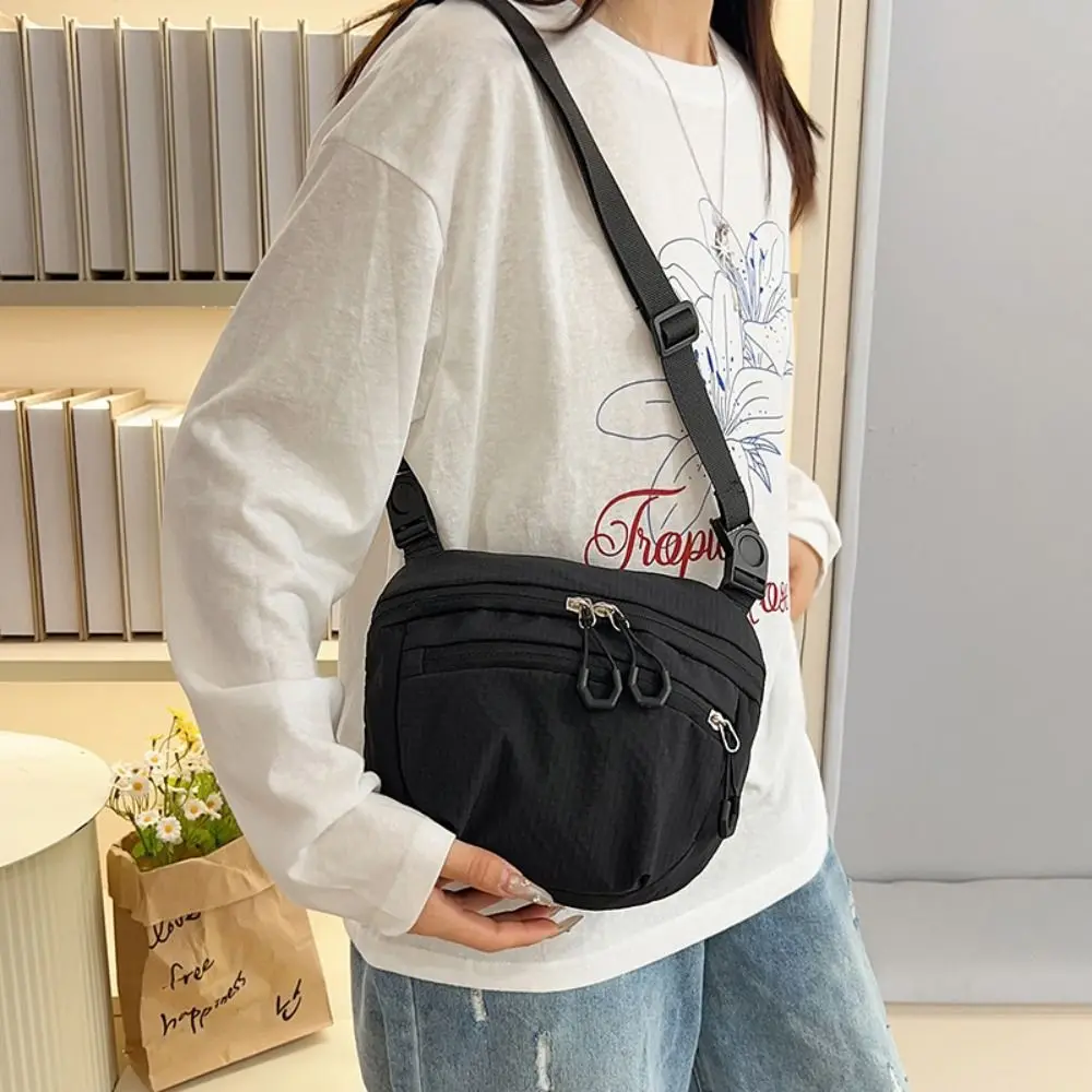 

Harajuku Sports Nylon Shoulder Bag Solid Color Coin Pouch Casual Crossbody Bag Casual Korean Style Mobile Phone Pack Unisex