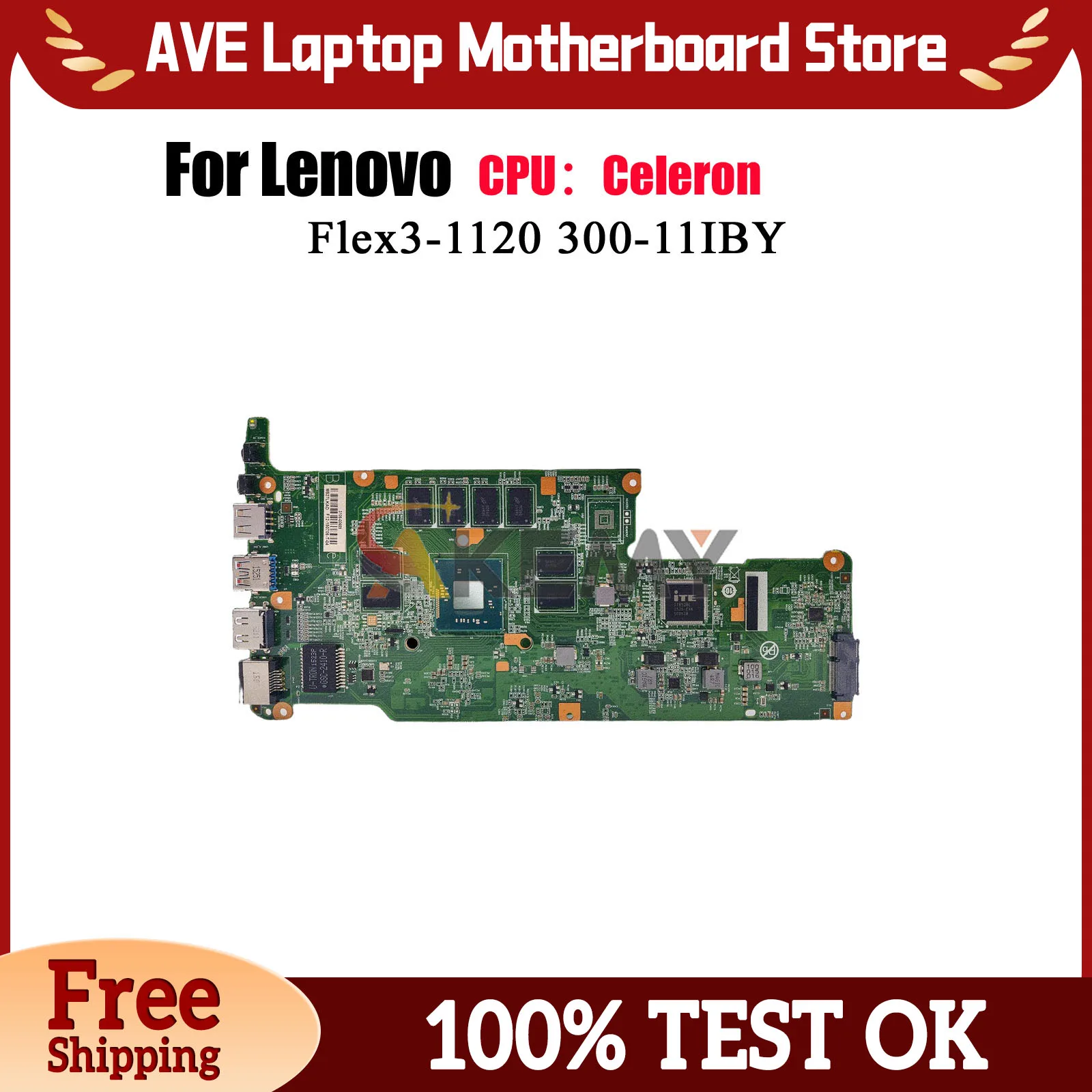 

Flex3-1120 For Lenovo Flex3-1120 Yoga 300-11IBY Laptop Motherboard With N2840 CPU 4GB RAM 100% Fully Tested