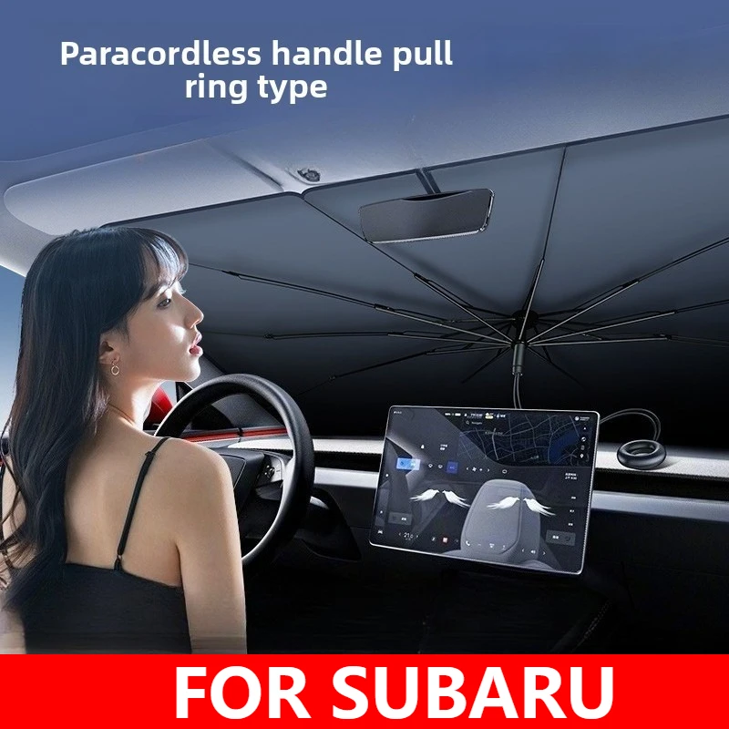 

FOR SUBARU Car Sunshade Umbrella 360° Pull Cord Anti-Scratch Handle - Upgraded for Car Windshield with Double-Layer Fabric