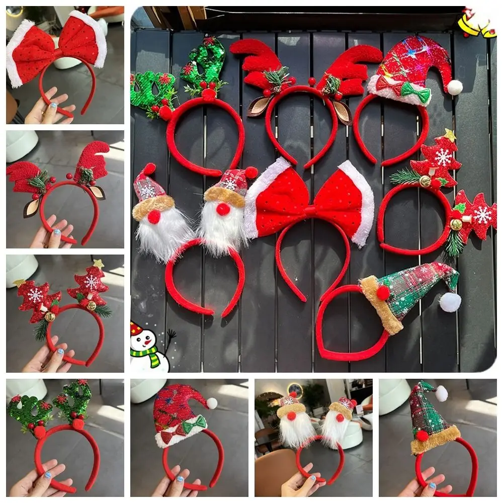 

Christmas Decoration Christmas Headband Elk Hair Hoop Elf Antlers Headband Bell Hair Hoop Deer Horn Hair Band Female