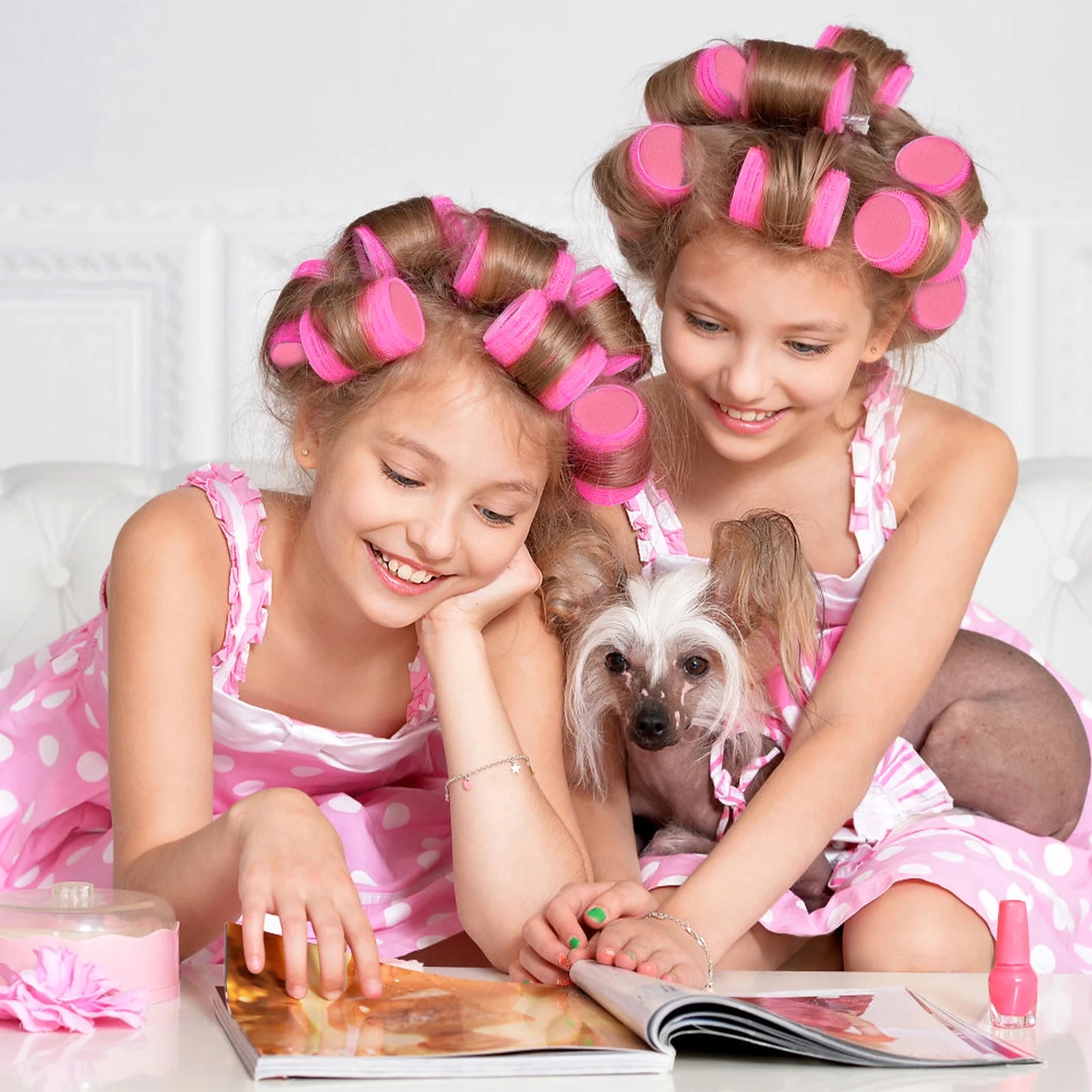 8 قطعة إسفنجة شعر ذاتية اللصق بكرو بكرات شعر مجموعة أداة تصفيف مؤقتة للنساء تجعيد الشعر الطبيعي سهل تصفيف الشعر بكرو