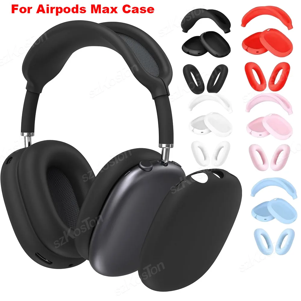For Airpods Max Headphones Soft Silicone Case 3 in 1 Protective Cover Anti Scratch Earphone Cases for Airpodmax Accessories