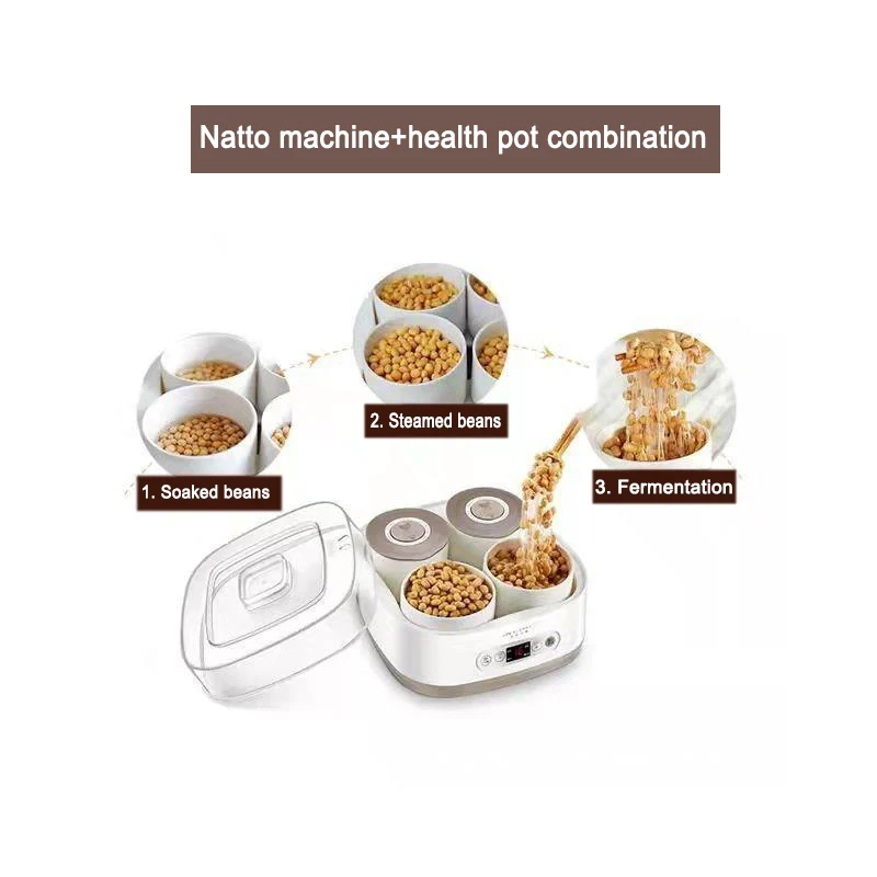 2L Intelligent Natto fermentation Steaming stew machine Yogurt Maker Pickle Rice Wine Yeast Vacuum Ceramic Cuisine Container