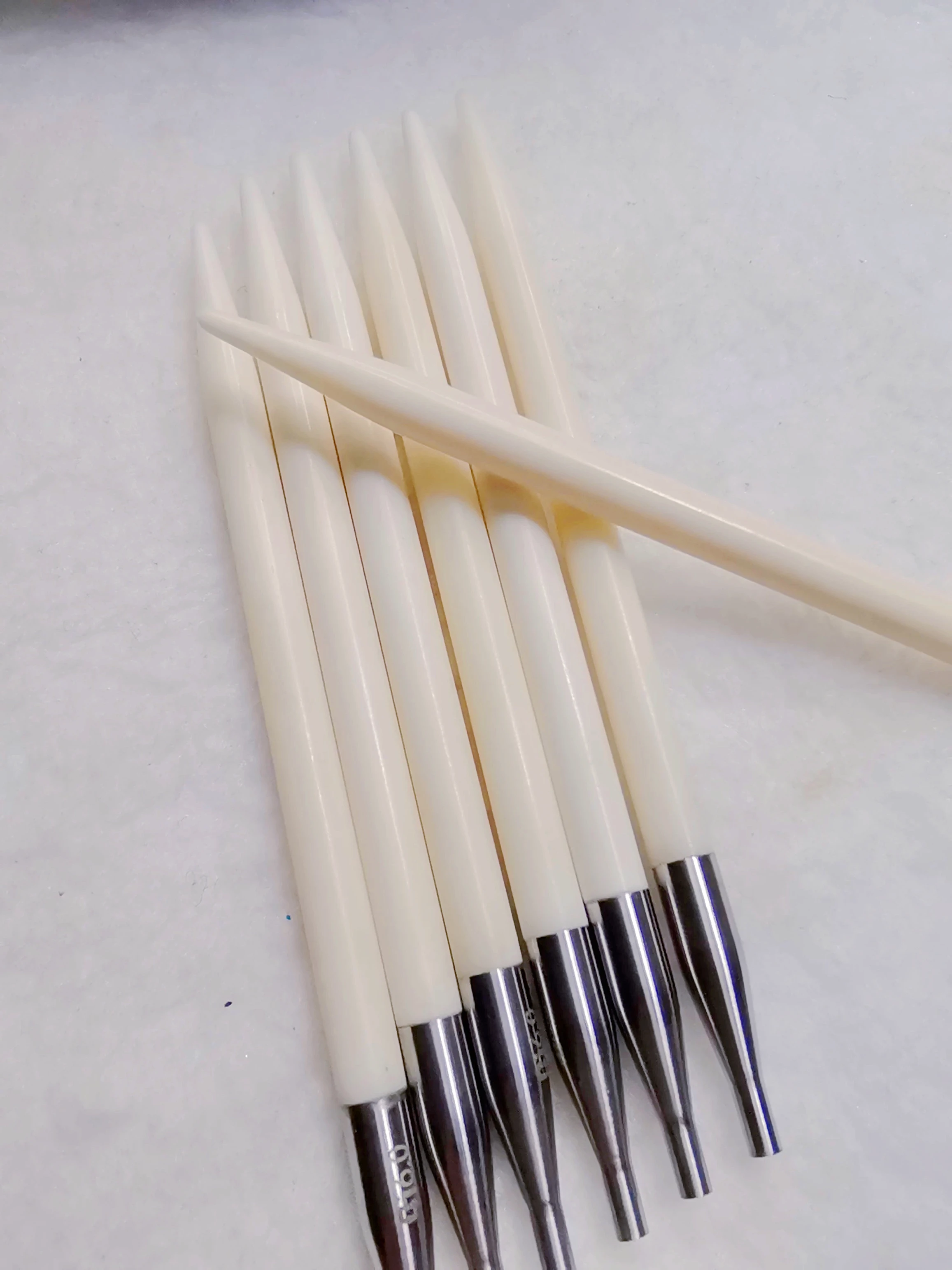 Removable Ring Knitting Needle DIY Tibetan  White Material Straight Needle Wear Resistant Break Proof Home Textile