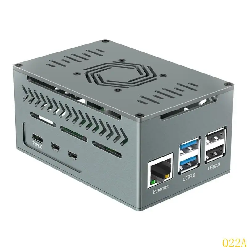 

Q22A Алюминиевый защитный корпус для RPI 5 с вентилятором по регулированию температуры
