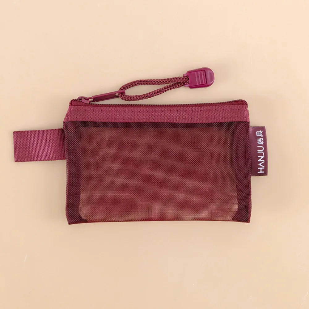 New Mesh Fabric Travel Grid Bag Mini Nylon Mesh Toiletry Bag Triangle Mesh Wallet