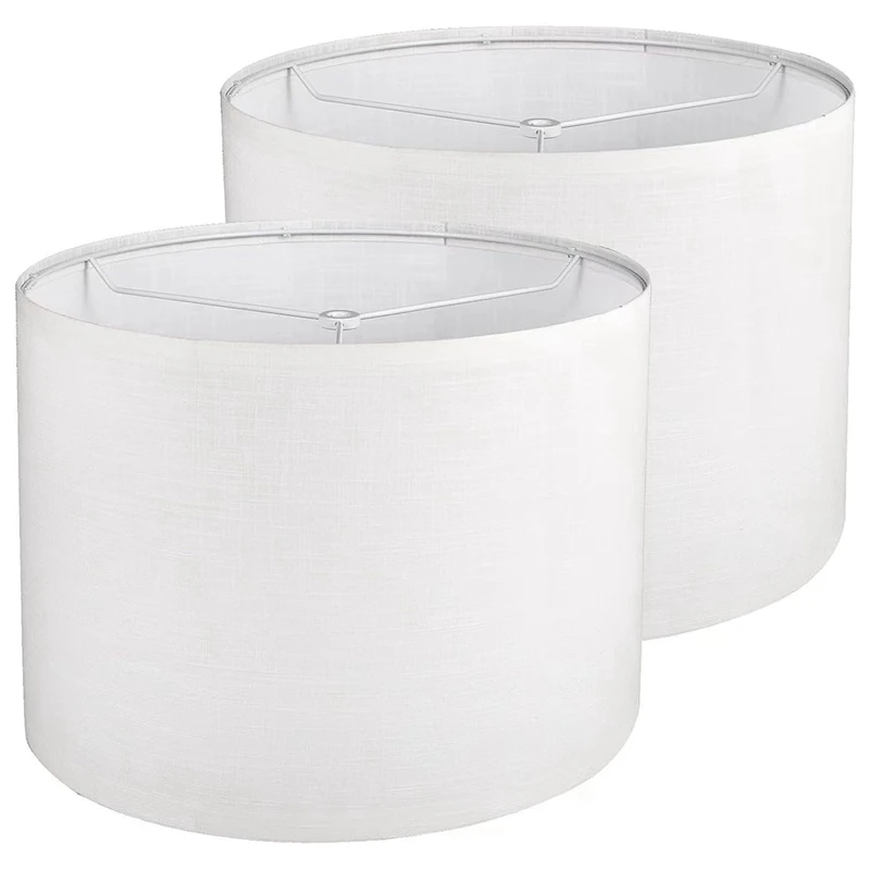 

2Pcs Drum Lampshade, Lamp Shades White Lamp Shades For Table Lamp Floor Lamp, Easy Assembly Replacement Lampshades