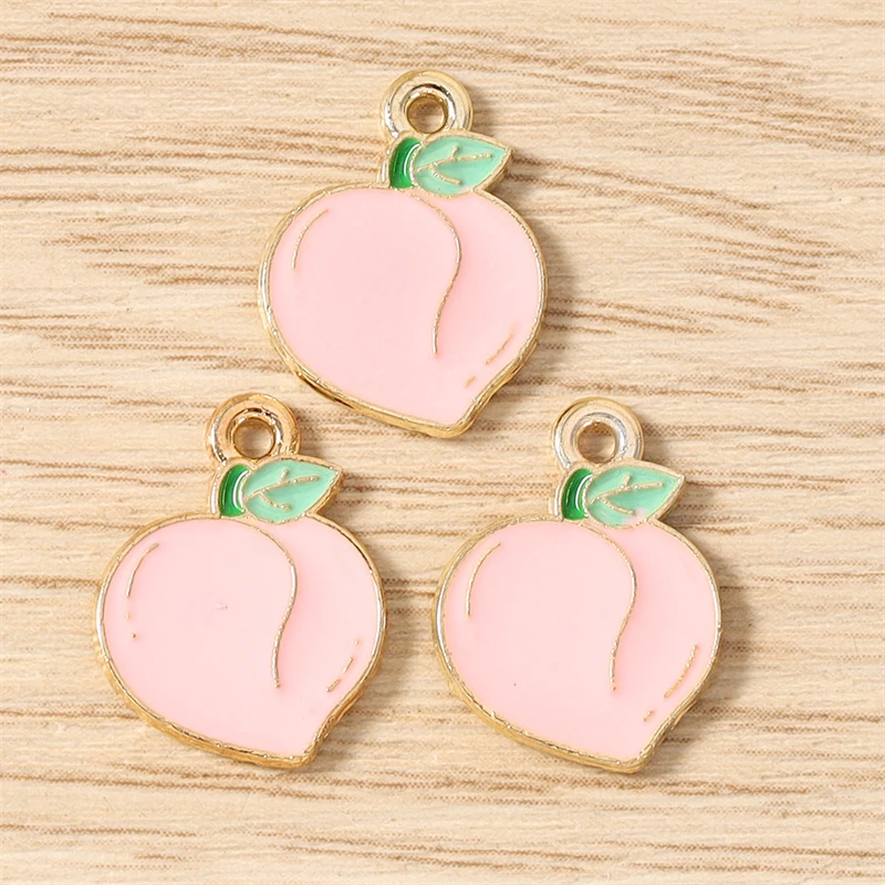 10 Stück Niedliche Gemischte Frucht-Anhänger aus Emaille, Lebensmittel-Motive: Pfirsich, Orange, Kirsche, für Schmuckherstellung, Halsketten, Ohrringe, DIY-Bastelgeschenk – Detail 27