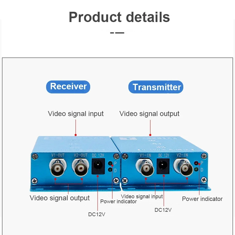 Video Multiplexer Analog Monitoring Signal One Drag 2 in 1 MUX CCTV Camera Coaxial Video Converter