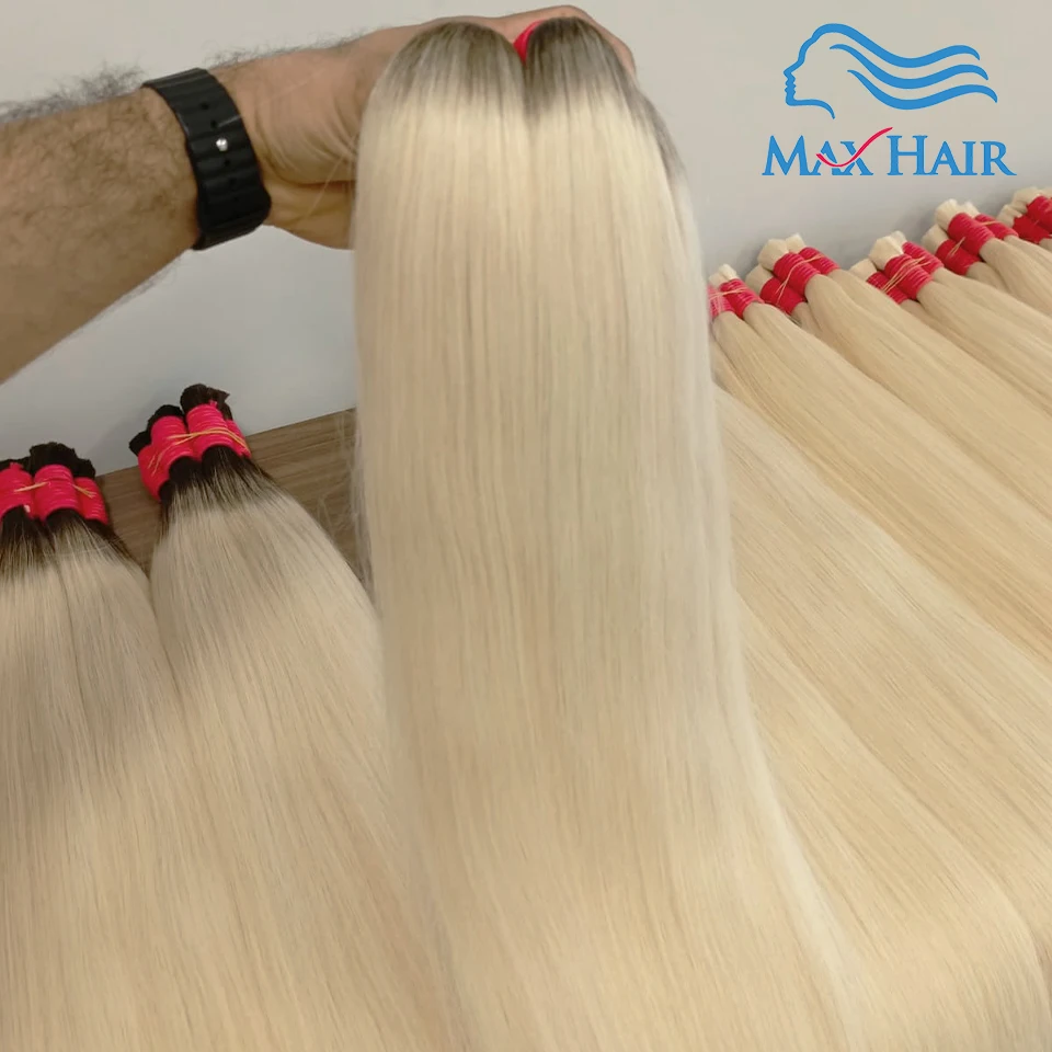 Human Hair Bulk 613# blonde No Weft Straight Remy Hair Extensions for Braiding Natural Vietnamita 1b613 Honey Blonde Hair Bundle