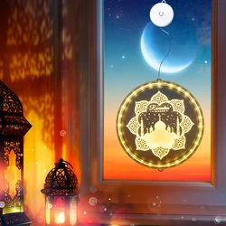 12.5cm Mini Ramadan Window LED Hanging Lights Ramadan Mubarak Window Lights Decoration Eid Mubarak Home Wall Hanging Decorations