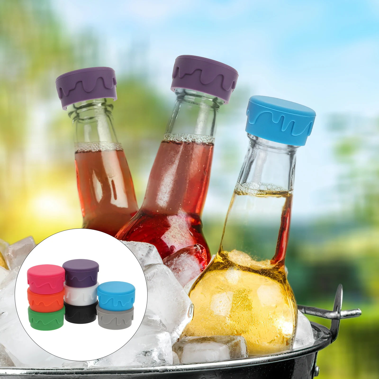 

8 Pcs Bottle Cap Seal Sealing Sealer Drip-proof Wine Reusable Caps Stopper for Stoppers Cover
