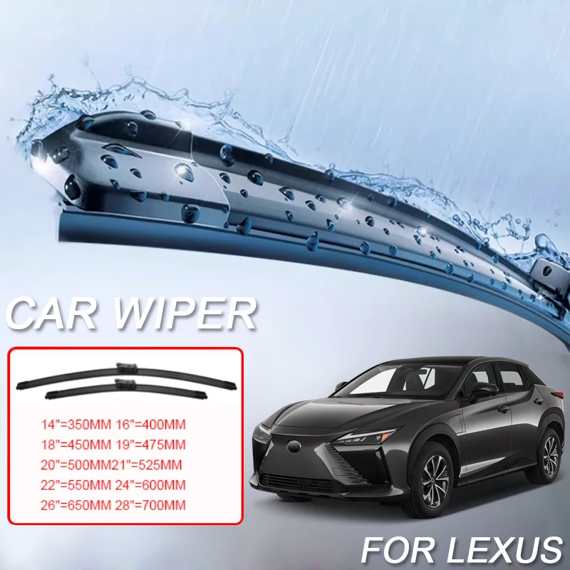 2PCS For Lexus ES XV60 XZ10 GS L10 GX IS LBX AY10 LX NX AZ10 RX RZ e450 EB10 UX ZA10 Car Blade Windshield Wiper Rubber Accessory