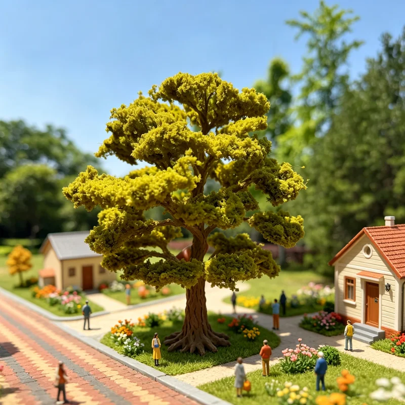 23cm O Scale Handmade Model Wire Tree Micro Landscape Train Platform Flower Tree Miniature Park Greenery Dollhouse Decor