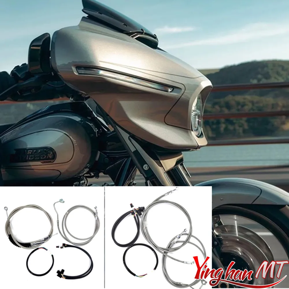 

Handlebar extension cable kit clutch oil pipe, ABS brake oil pipe For Harley Touring Electra Glide FLHX FLTR FLHRC Road King 14+