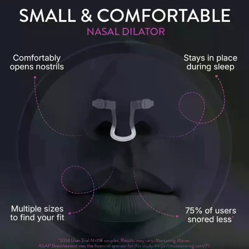 3 Sizes Silicone Anti Snoring Nose Clip Elastic Nasal Dilator For Better Sleep Improved Airflow Travel Home Use Comfort